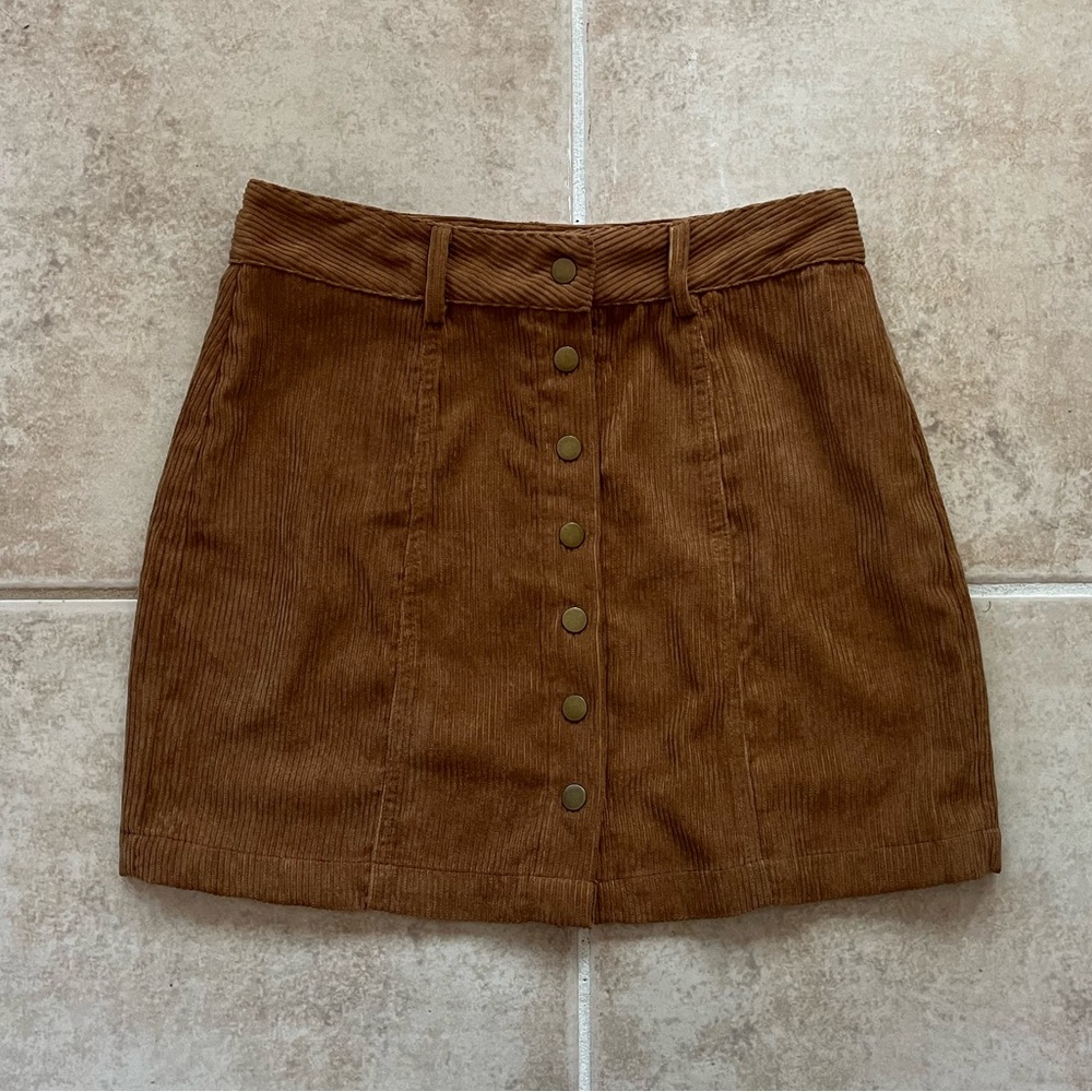 Corduroy button up skirt